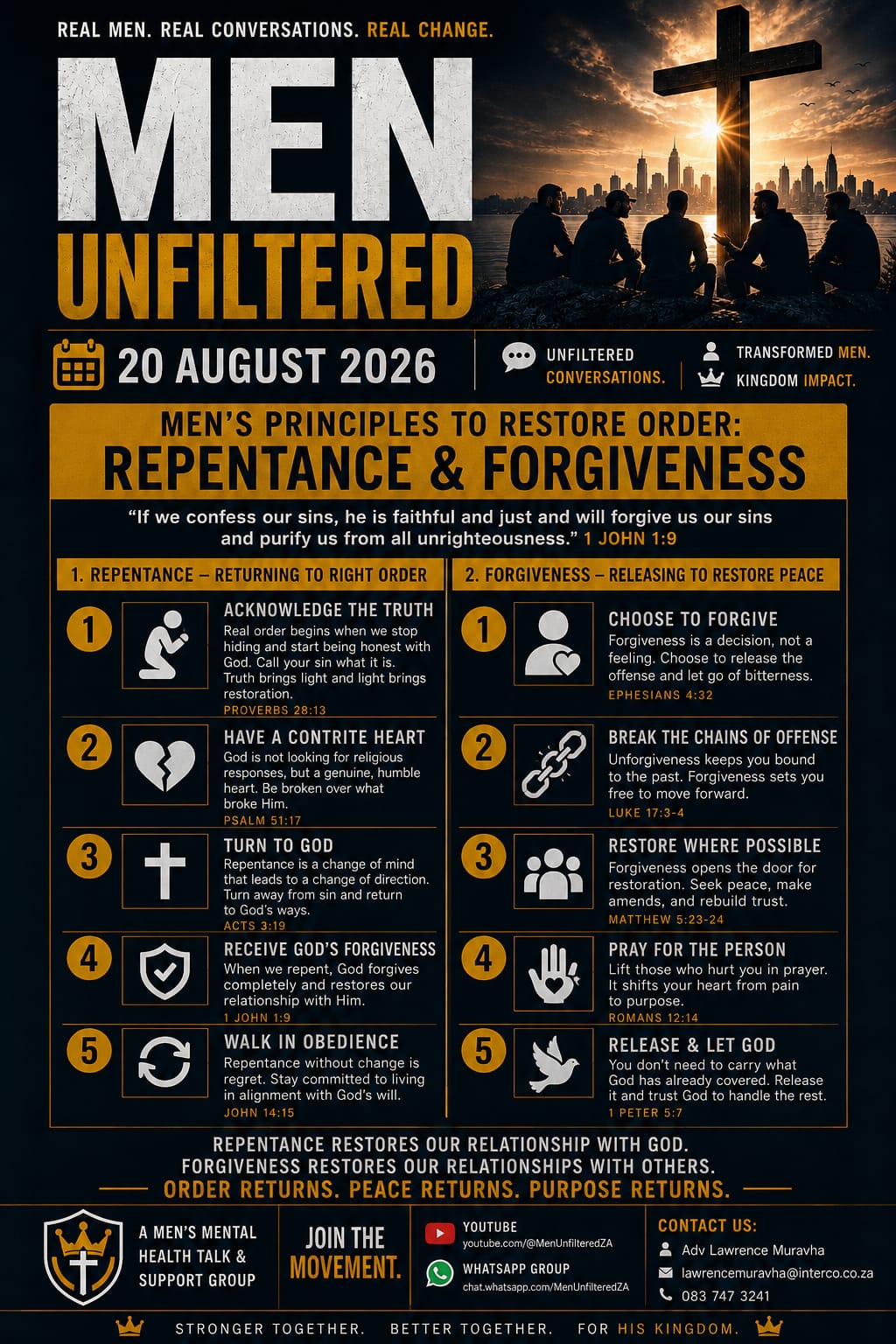 Repentance & Forgiveness: Men’s Principles to Restore Order